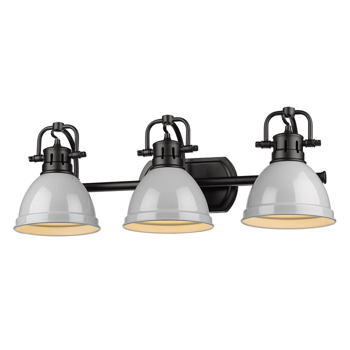 Golden 3602-BA3 BLK-GY Three Light Bath Vanity, Matte Black