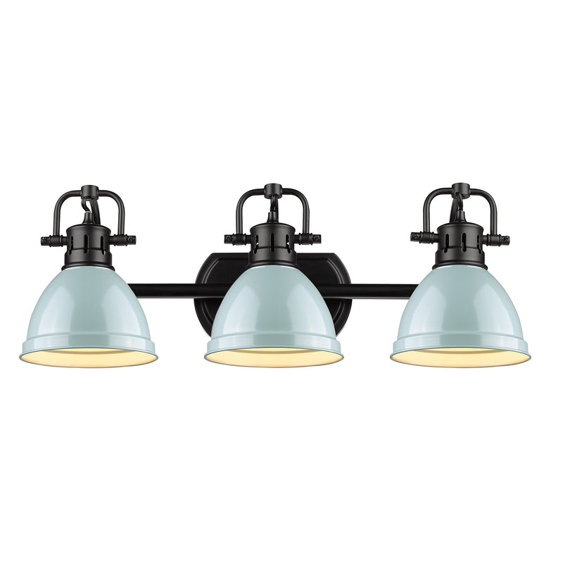 Golden 3602-BA3 BLK-SF Three Light Bath Vanity, Matte Black