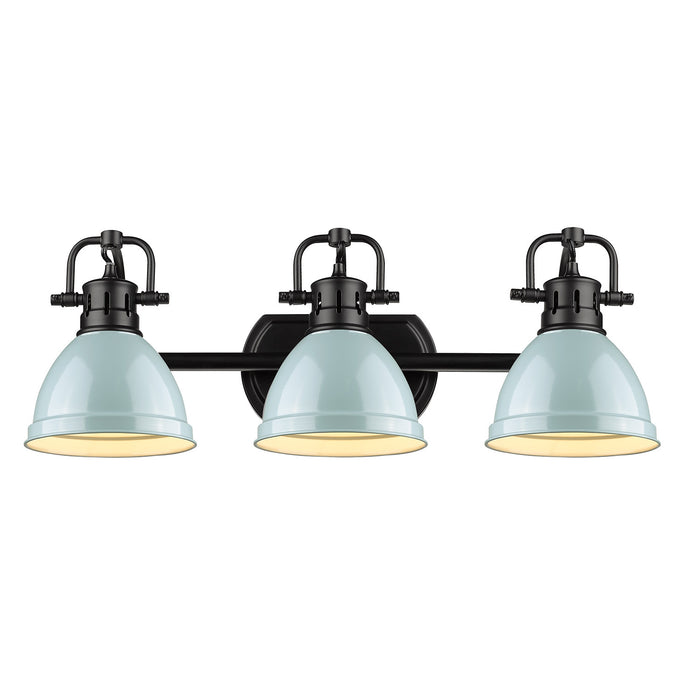 Golden 3602-BA3 BLK-SF Three Light Bath Vanity, Matte Black