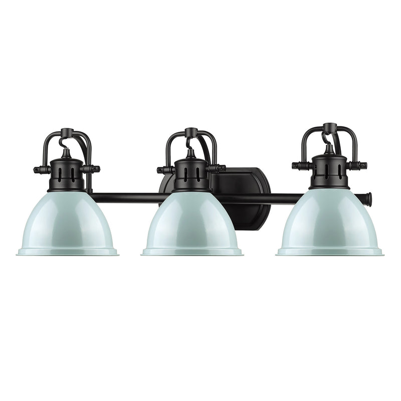 Golden 3602-BA3 BLK-SF Three Light Bath Vanity, Matte Black