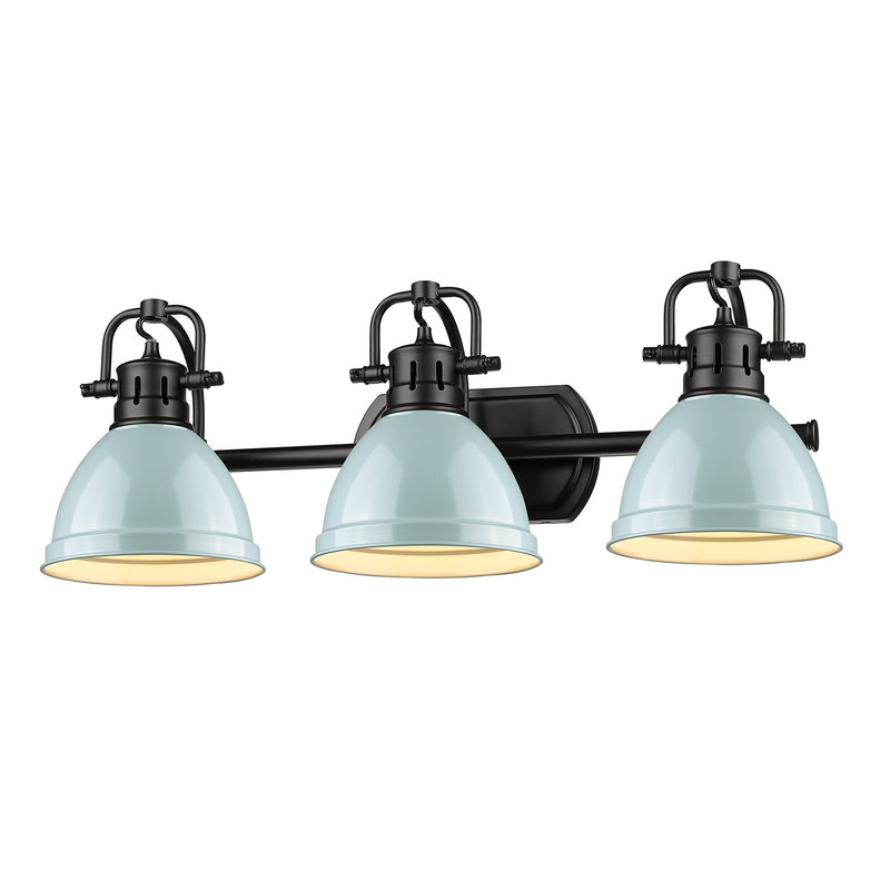Golden 3602-BA3 BLK-SF Three Light Bath Vanity, Matte Black