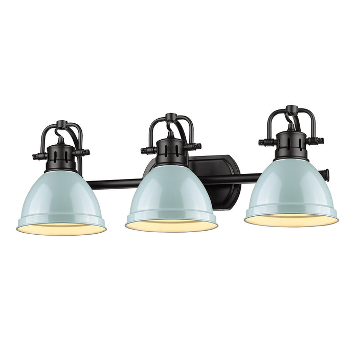Golden 3602-BA3 BLK-SF Three Light Bath Vanity, Matte Black