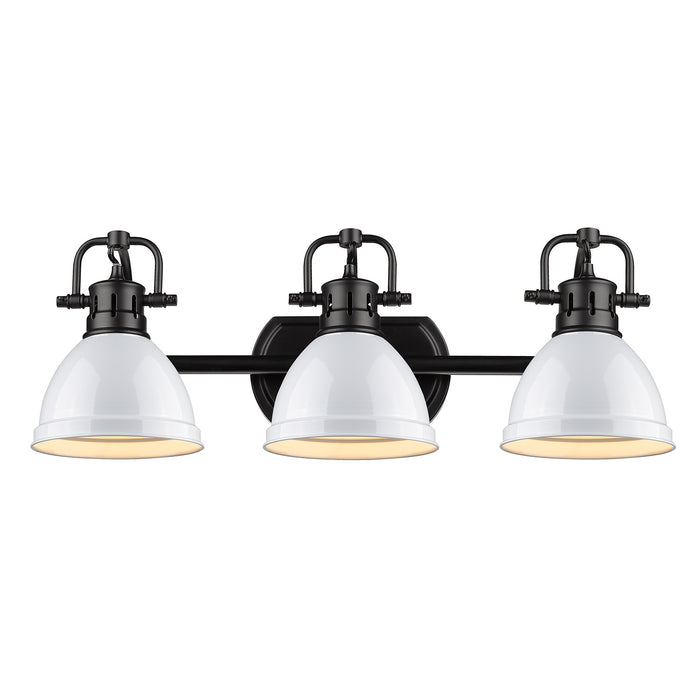 Golden 3602-BA3 BLK-WH Three Light Bath Vanity, Matte Black