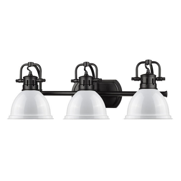 Golden 3602-BA3 BLK-WH Three Light Bath Vanity, Matte Black