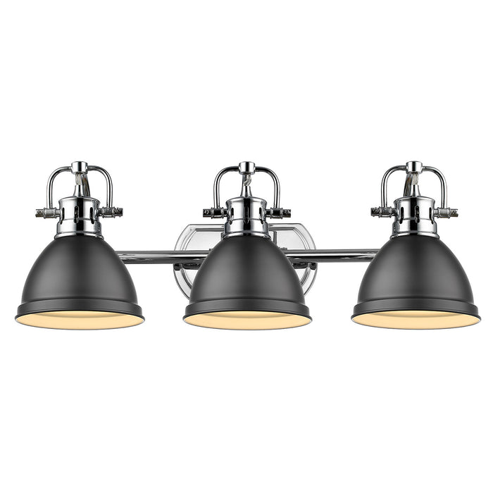 Golden 3602-BA3 CH-BLK Three Light Bath Vanity, Chrome