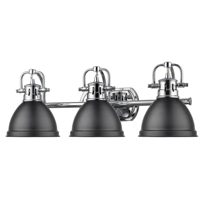 Golden 3602-BA3 CH-BLK Three Light Bath Vanity, Chrome