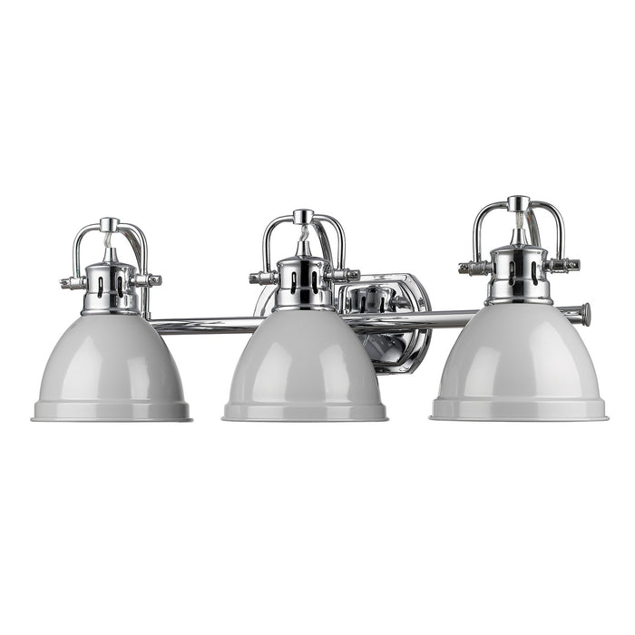 Golden 3602-BA3 CH-GY Three Light Bath Vanity, Chrome