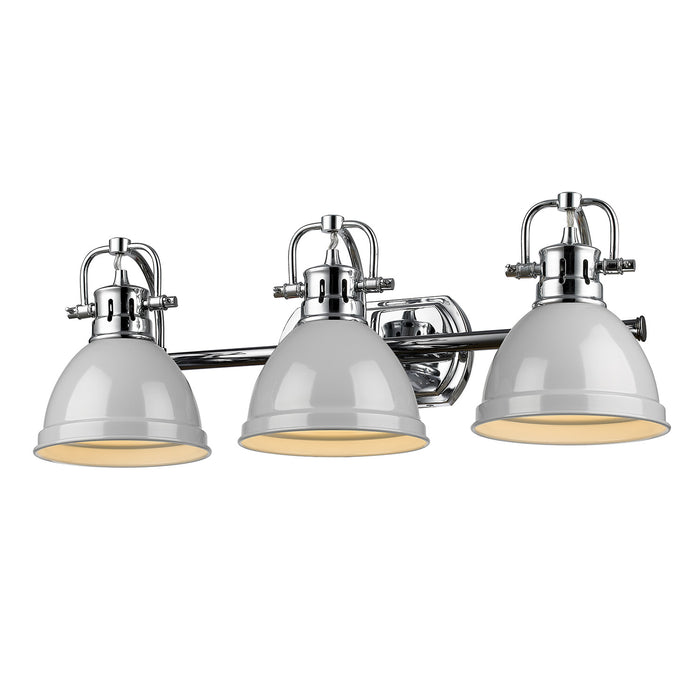 Golden 3602-BA3 CH-GY Three Light Bath Vanity, Chrome