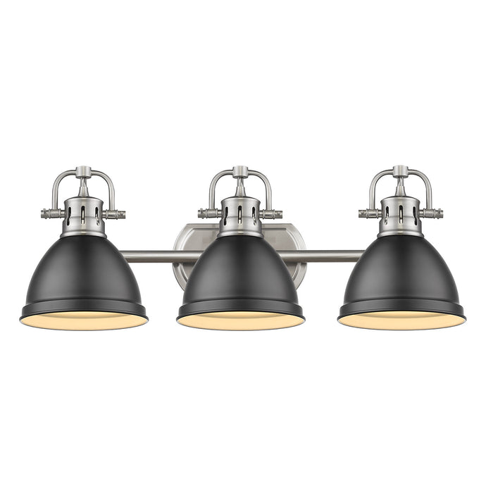 Golden 3602-BA3 PW-BLK Three Light Bath Vanity, Pewter