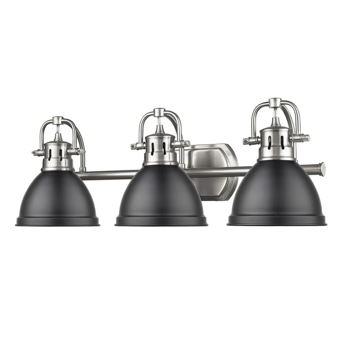 Golden 3602-BA3 PW-BLK Three Light Bath Vanity, Pewter