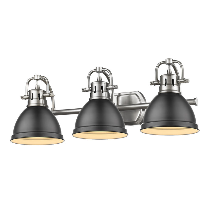 Golden 3602-BA3 PW-BLK Three Light Bath Vanity, Pewter