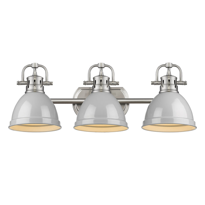 Golden 3602-BA3 PW-GY Three Light Bath Vanity, Pewter