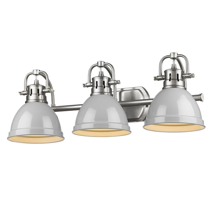 Golden 3602-BA3 PW-GY Three Light Bath Vanity, Pewter