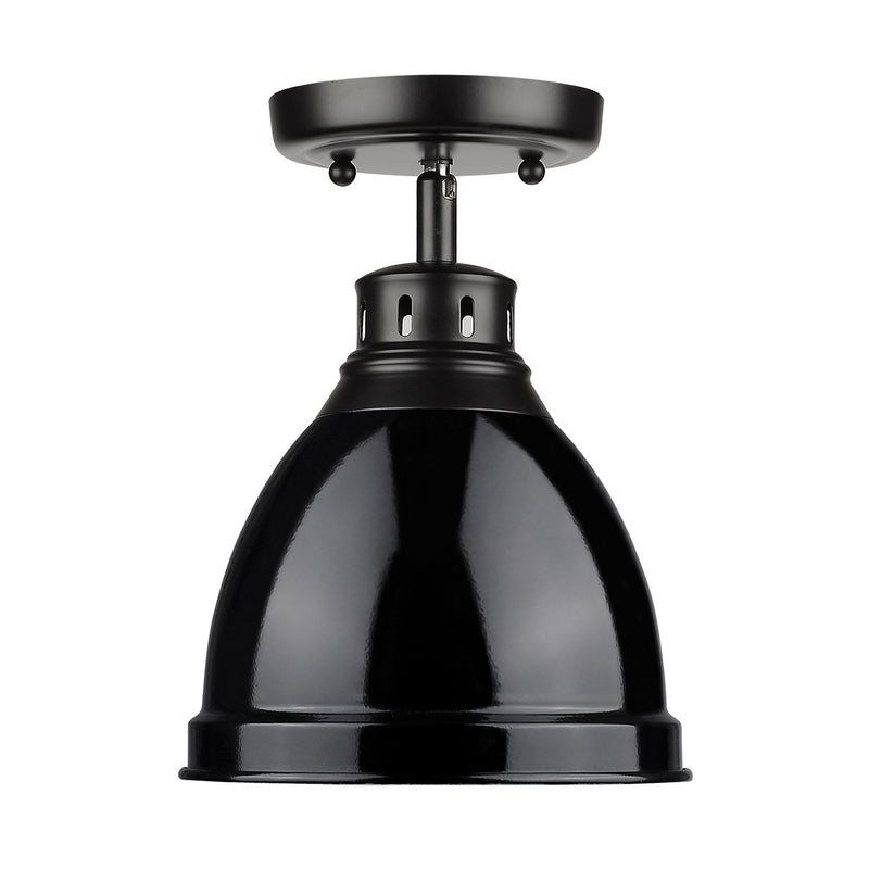 Golden 3602-FM BLK-BK One Light Flush Mount, Matte Black