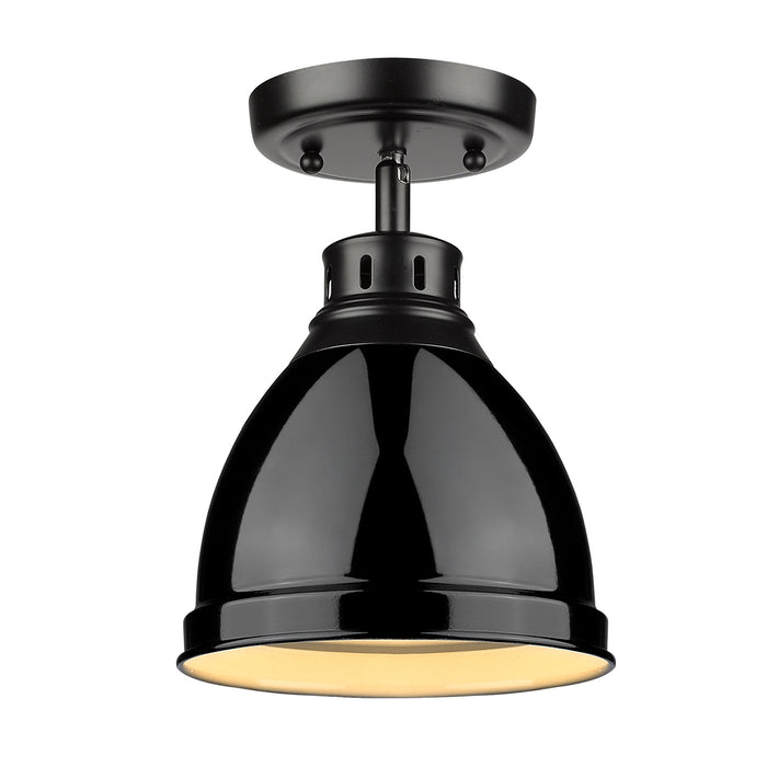 Golden 3602-FM BLK-BK One Light Flush Mount, Matte Black