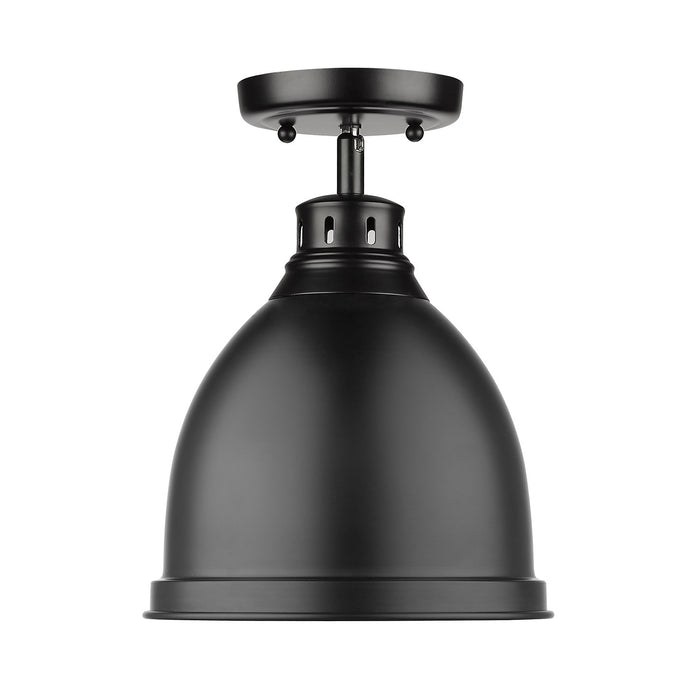 Golden 3602-FM BLK-BLK One Light Flush Mount, Matte Black