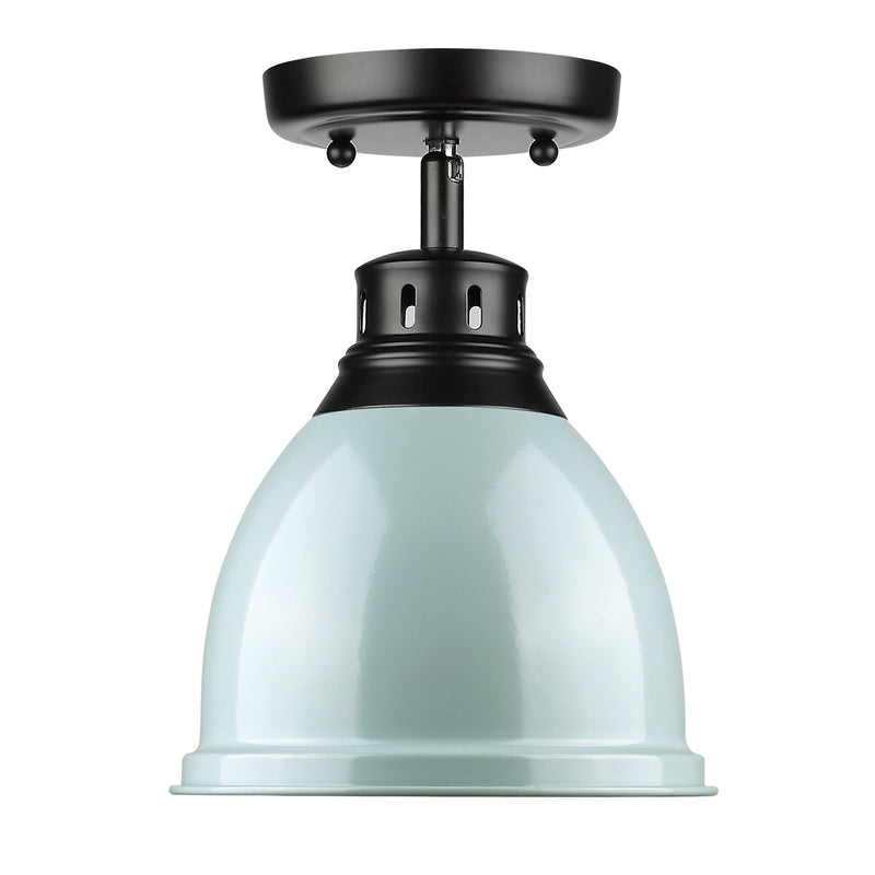 Golden 3602-FM BLK-SF One Light Flush Mount, Matte Black