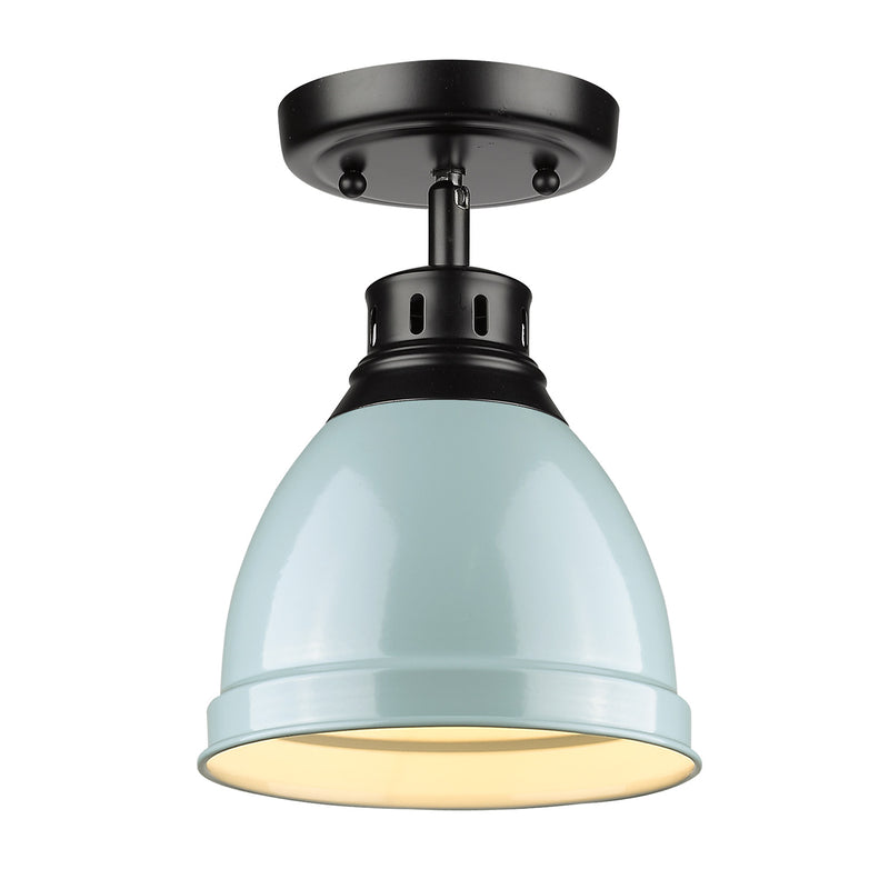 Golden 3602-FM BLK-SF One Light Flush Mount, Matte Black