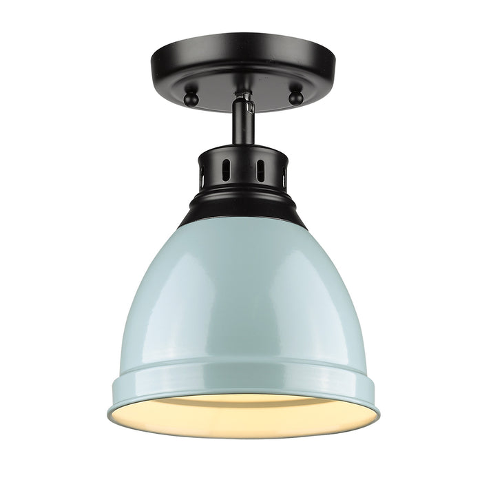 Golden 3602-FM BLK-SF One Light Flush Mount, Matte Black