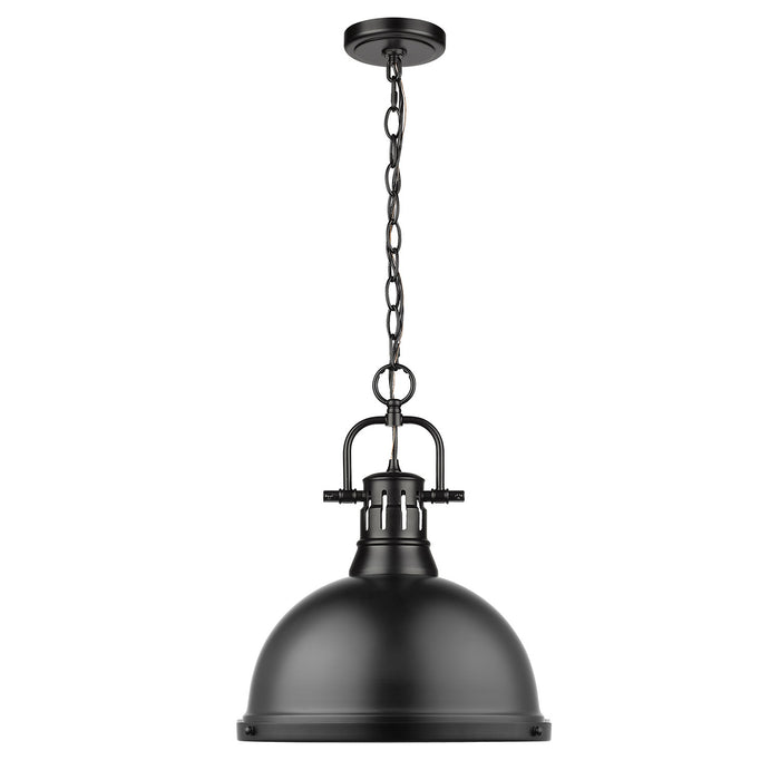 Golden 3602-L BLK-BLK One Light Pendant, Matte Black