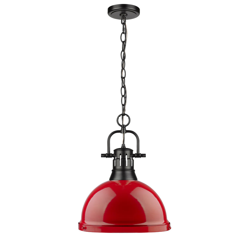 Golden 3602-L BLK-RD One Light Pendant, Matte Black
