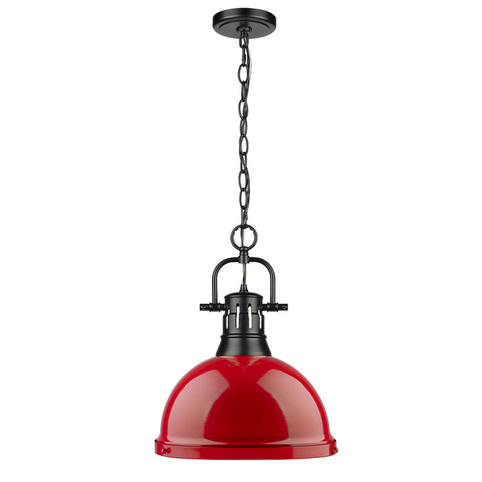 Golden 3602-L BLK-RD One Light Pendant, Matte Black