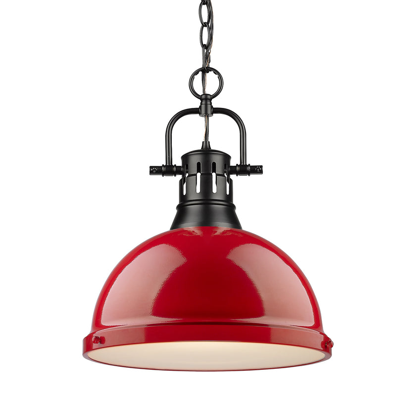 Golden 3602-L BLK-RD One Light Pendant, Matte Black