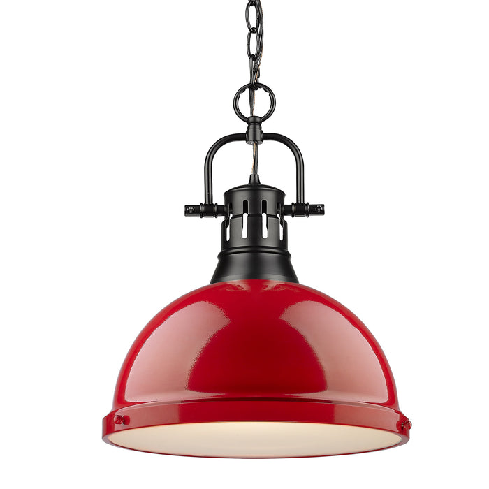 Golden 3602-L BLK-RD One Light Pendant, Matte Black