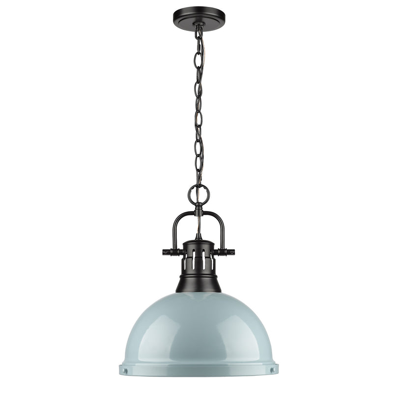Golden 3602-L BLK-SF One Light Pendant, Matte Black