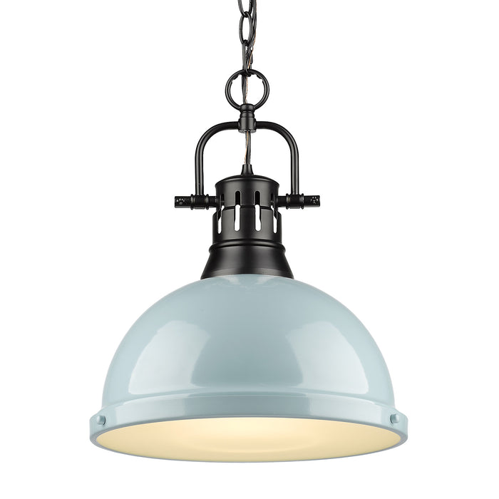 Golden 3602-L BLK-SF One Light Pendant, Matte Black