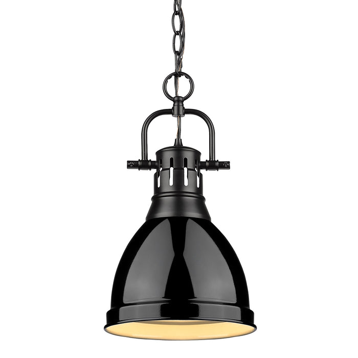 Golden 3602-S BLK-BK One Light Pendant, Matte Black