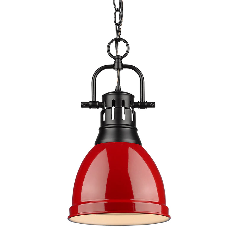 Golden 3602-S BLK-RD One Light Pendant, Matte Black