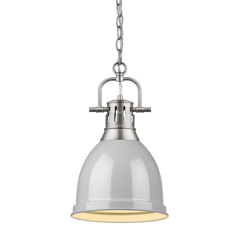 Golden 3602-S PW-GY One Light Pendant, Pewter