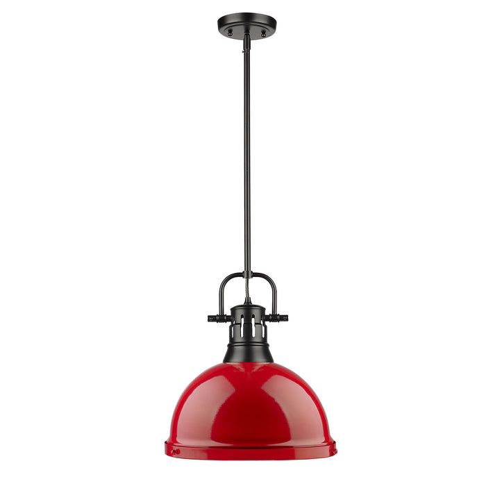 Golden 3604-L BLK-RD One Light Pendant, Matte Black