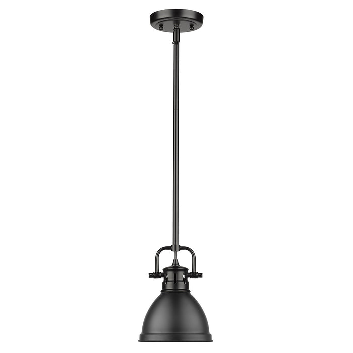 Golden 3604-M1L BLK-BLK One Light Mini Pendant, Matte Black