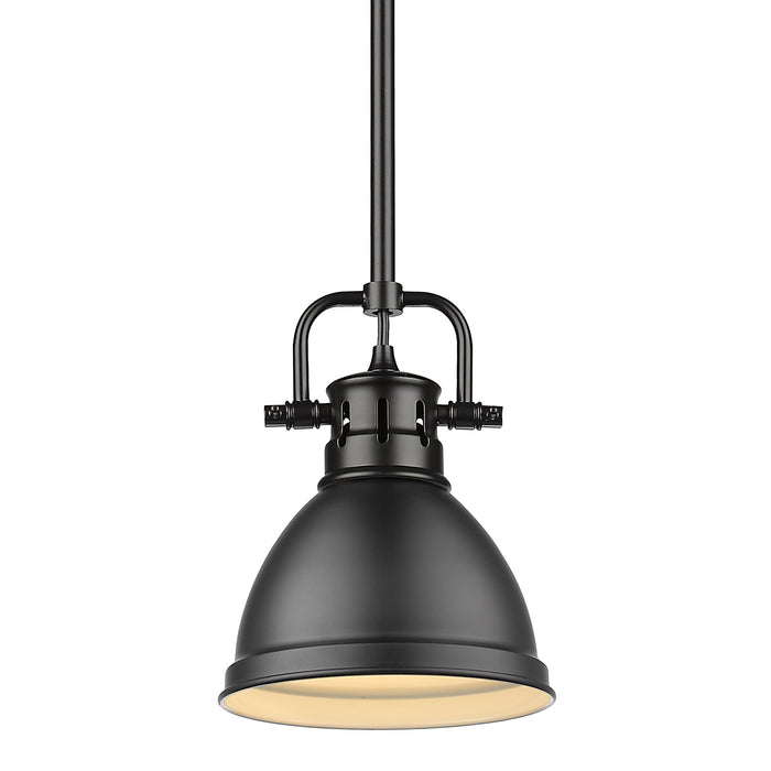 Golden 3604-M1L BLK-BLK One Light Mini Pendant, Matte Black
