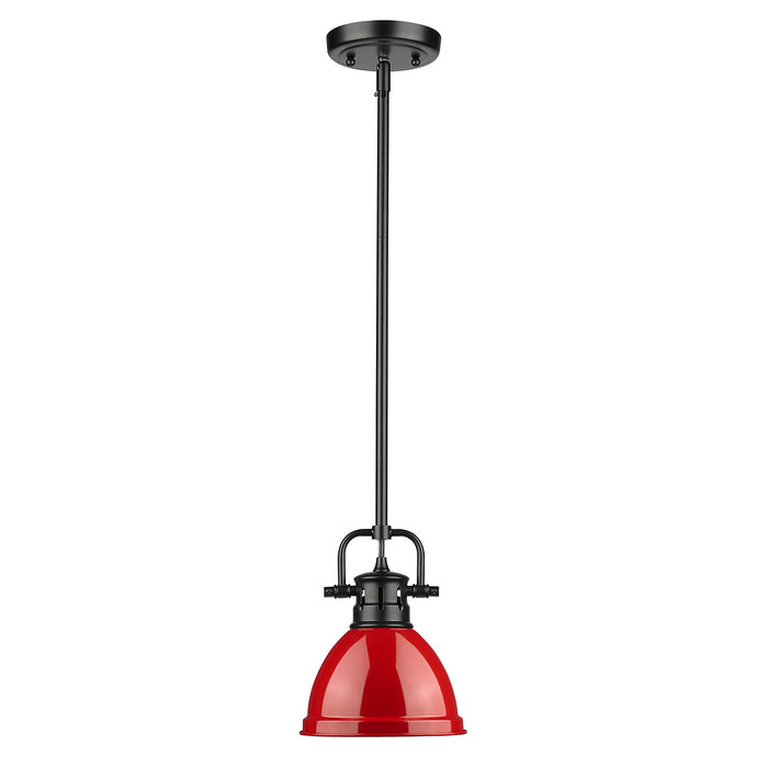 Golden 3604-M1L BLK-RD One Light Mini Pendant, Matte Black