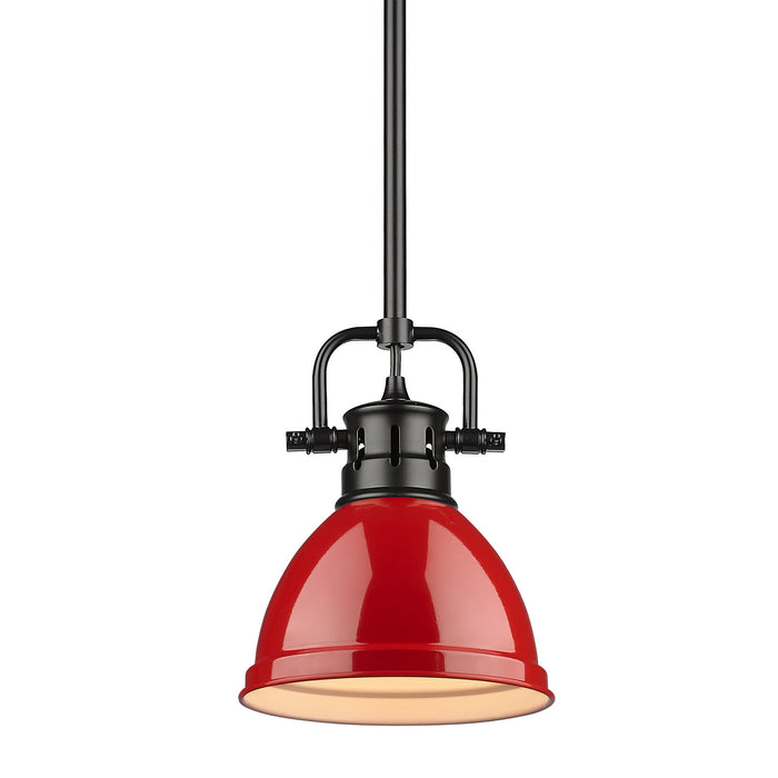Golden 3604-M1L BLK-RD One Light Mini Pendant, Matte Black