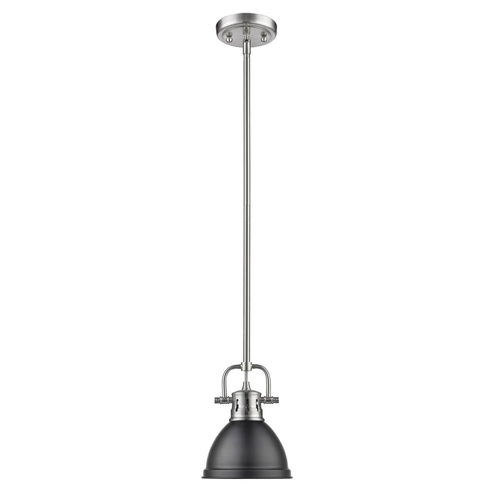 Golden 3604-M1L PW-BLK One Light Mini Pendant, Pewter