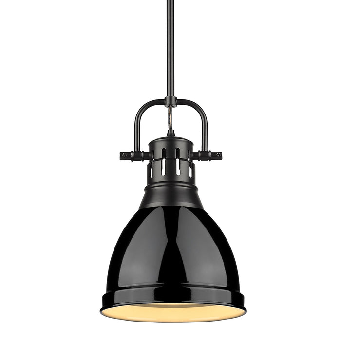 Golden 3604-S BLK-BK One Light Pendant, Matte Black