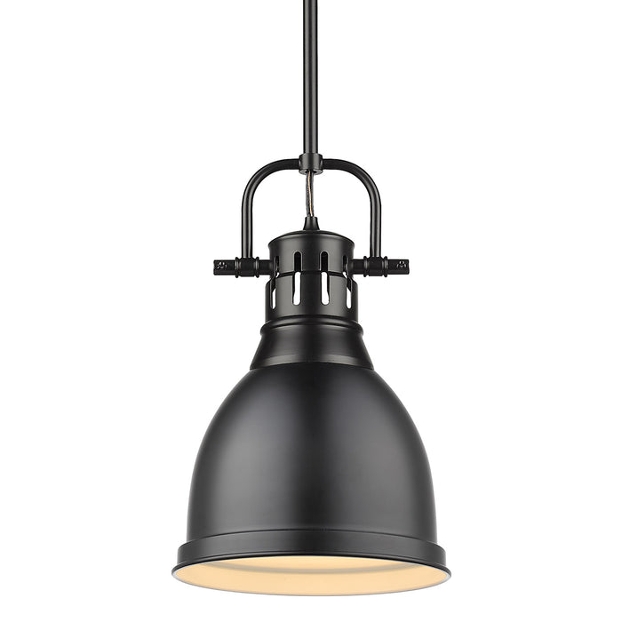 Golden 3604-S BLK-BLK One Light Pendant, Matte Black