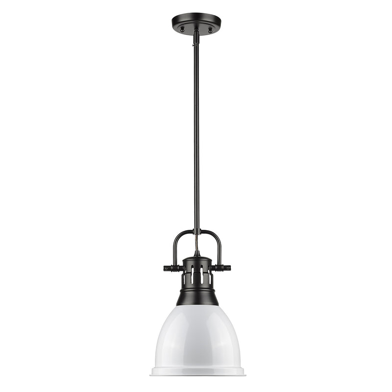 Golden 3604-S BLK-WH One Light Pendant, Matte Black