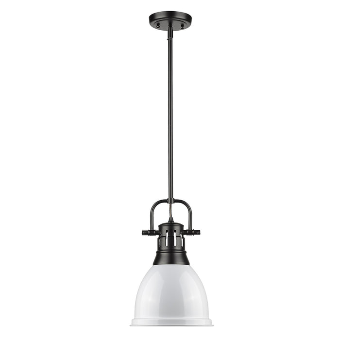 Golden 3604-S BLK-WH One Light Pendant, Matte Black