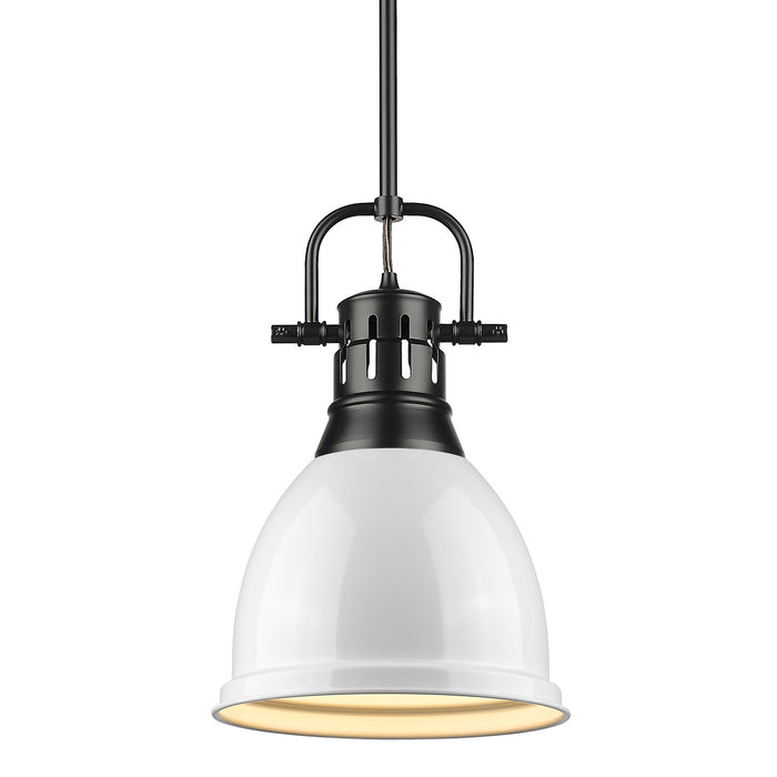 Golden 3604-S BLK-WH One Light Pendant, Matte Black