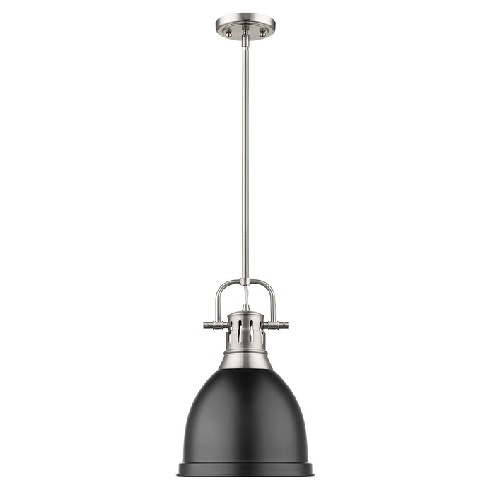 Golden 3604-S PW-BLK One Light Pendant, Pewter