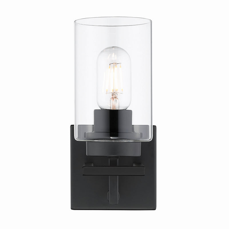 Golden 6070-BA1 BLK-BLK One Light Bath Vanity, Matte Black