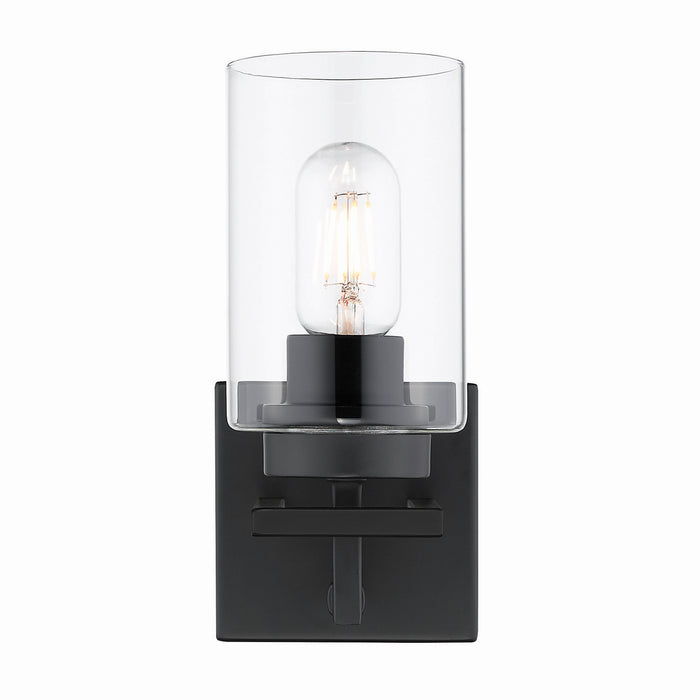 Golden 6070-BA1 BLK-BLK One Light Bath Vanity, Matte Black