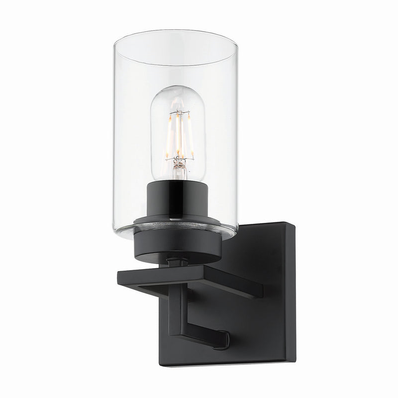 Golden 6070-BA1 BLK-BLK One Light Bath Vanity, Matte Black