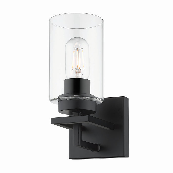 Golden 6070-BA1 BLK-BLK One Light Bath Vanity, Matte Black