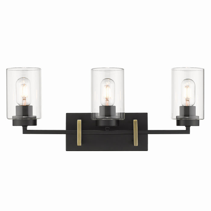 Golden 6070-BA3 BLK-AB Three Light Bath Vanity, Matte Black